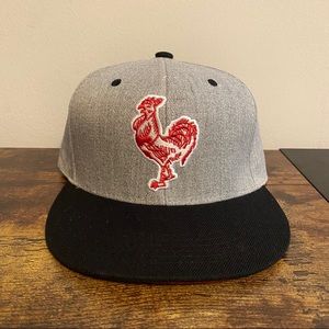 Sriracha trucker snap back hat large gray black